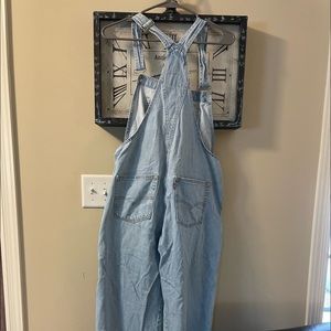 Light denim overalls.  Great condition